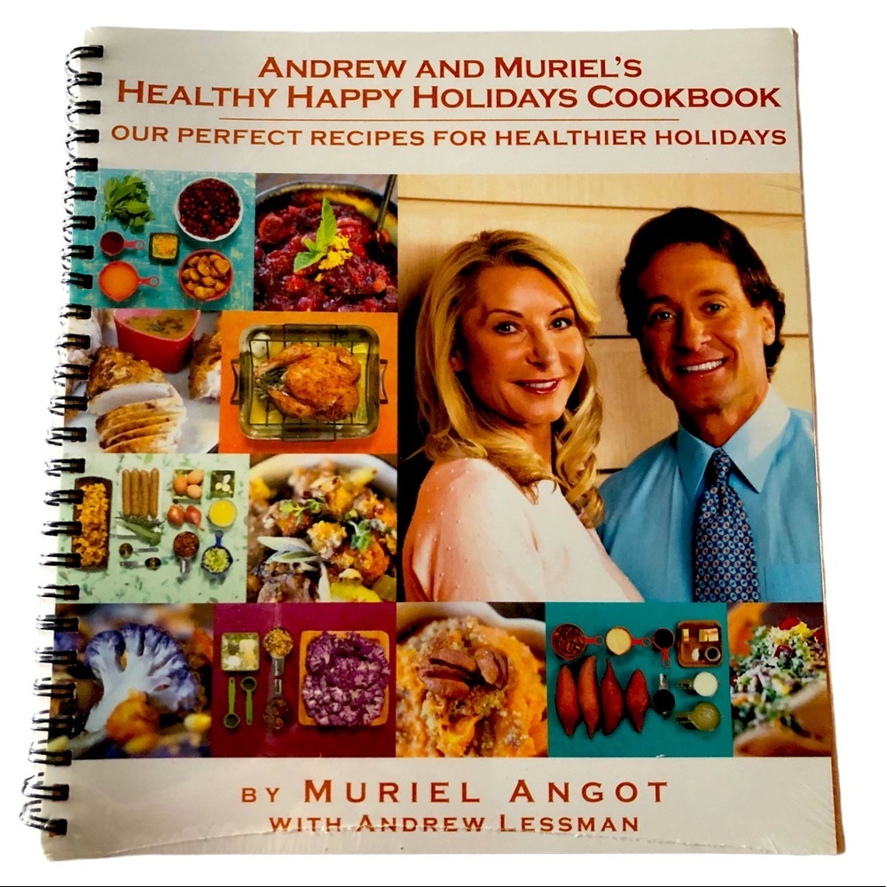 𝅺Healthy Happy Holiday Cookbook Thanksgiving Christmas Classic Spiral Wrapped